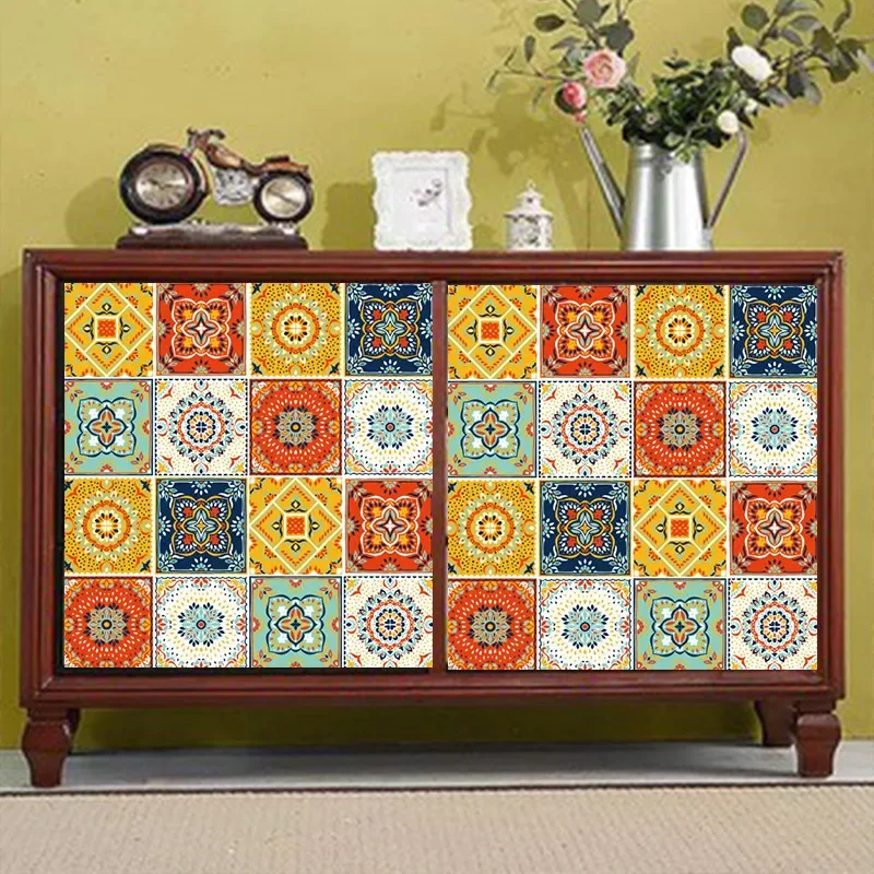 Small Ceramic Tile Pattern Wallpaper Bathroom Stove Kitchen Decoration Renovation Self-adhesive Wallpaper Wall Stickers