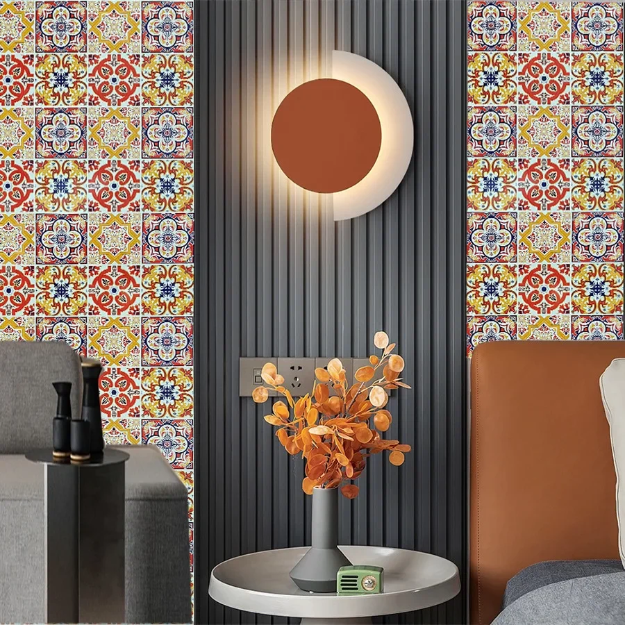 Small Ceramic Tile Pattern Wallpaper Bathroom Stove Kitchen Decoration Renovation Self-adhesive Wallpaper Wall Stickers