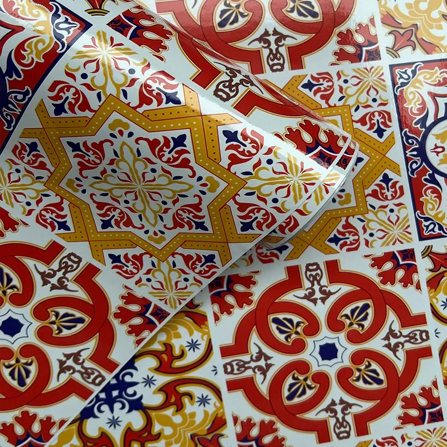 Small Ceramic Tile Pattern Wallpaper Bathroom Stove Kitchen Decoration Renovation Self-adhesive Wallpaper Wall Stickers