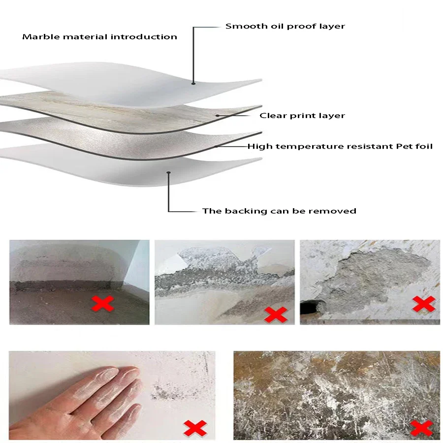 Small Ceramic Tile Pattern Wallpaper Bathroom Stove Kitchen Decoration Renovation Self-adhesive Wallpaper Wall Stickers