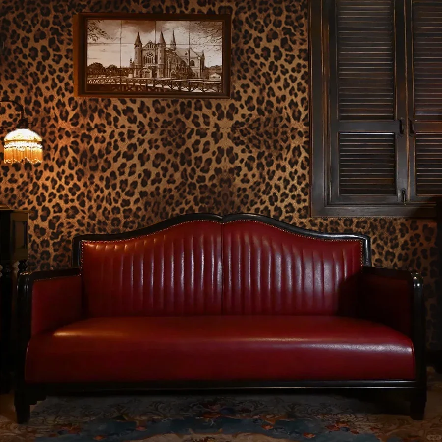 Leopard Print Self-adhesive Wallpaper for Home Decoration Dining Room Living Room Bedroom TV Background Wall PVC Sticker