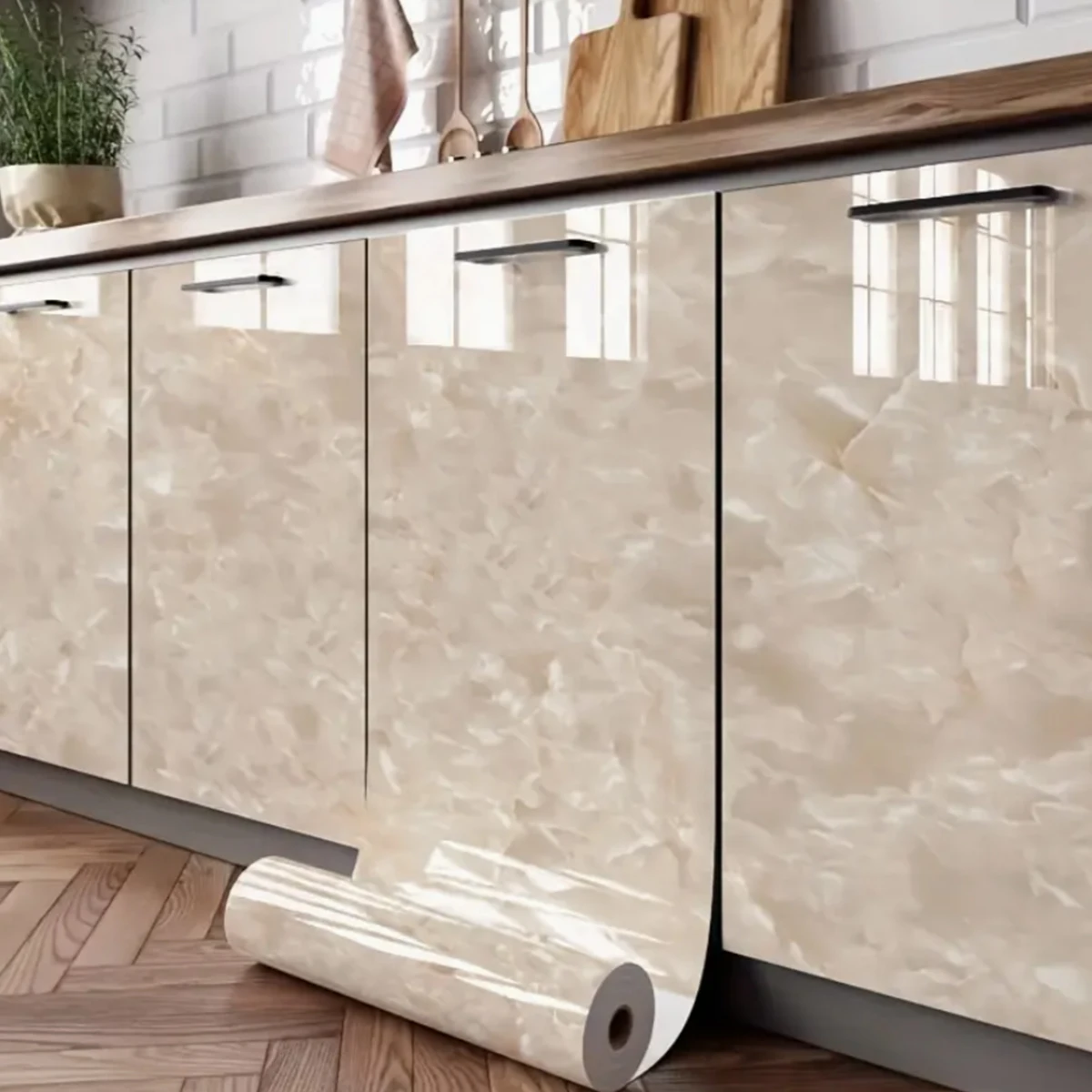 55cm Marble Vinyl Self Adhesive Wallpaper Waterproof Contact Paper PVC Wall Stickers for Kitchen Livingroom Home Decorative Film