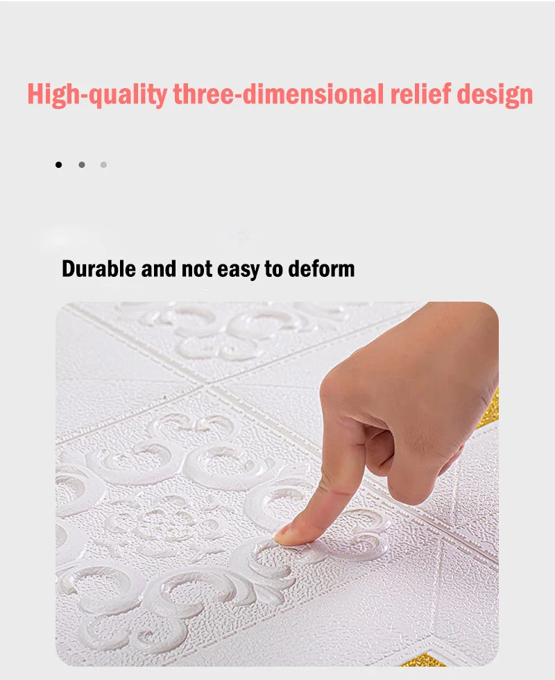 1/5/10Pcs 70x70cm Big Size Ceiling Wallpaper 3D Brick Waterproof Wall Stickers Foam Self-Adchive Wall Decoration