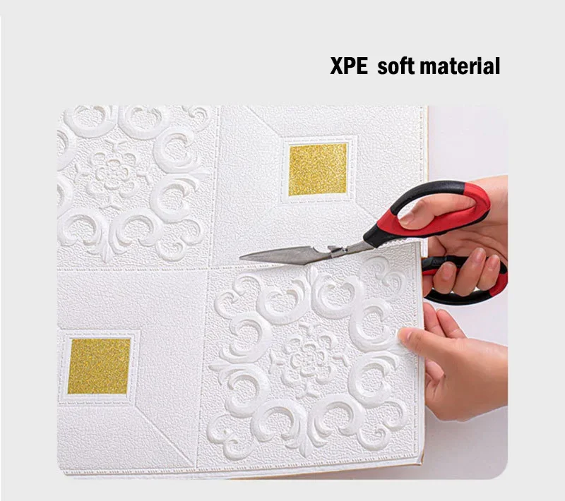 1/5/10Pcs 70x70cm Big Size Ceiling Wallpaper 3D Brick Waterproof Wall Stickers Foam Self-Adchive Wall Decoration