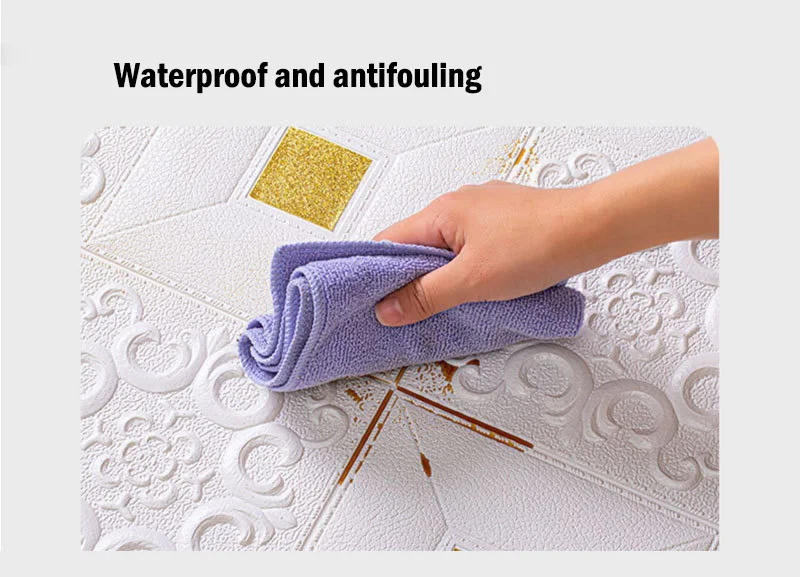 1/5/10Pcs 70x70cm Big Size Ceiling Wallpaper 3D Brick Waterproof Wall Stickers Foam Self-Adchive Wall Decoration