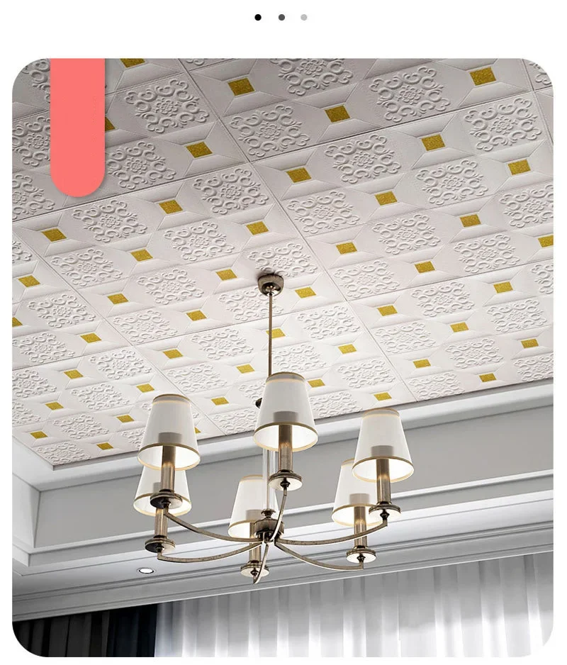 1/5/10Pcs 70x70cm Big Size Ceiling Wallpaper 3D Brick Waterproof Wall Stickers Foam Self-Adchive Wall Decoration