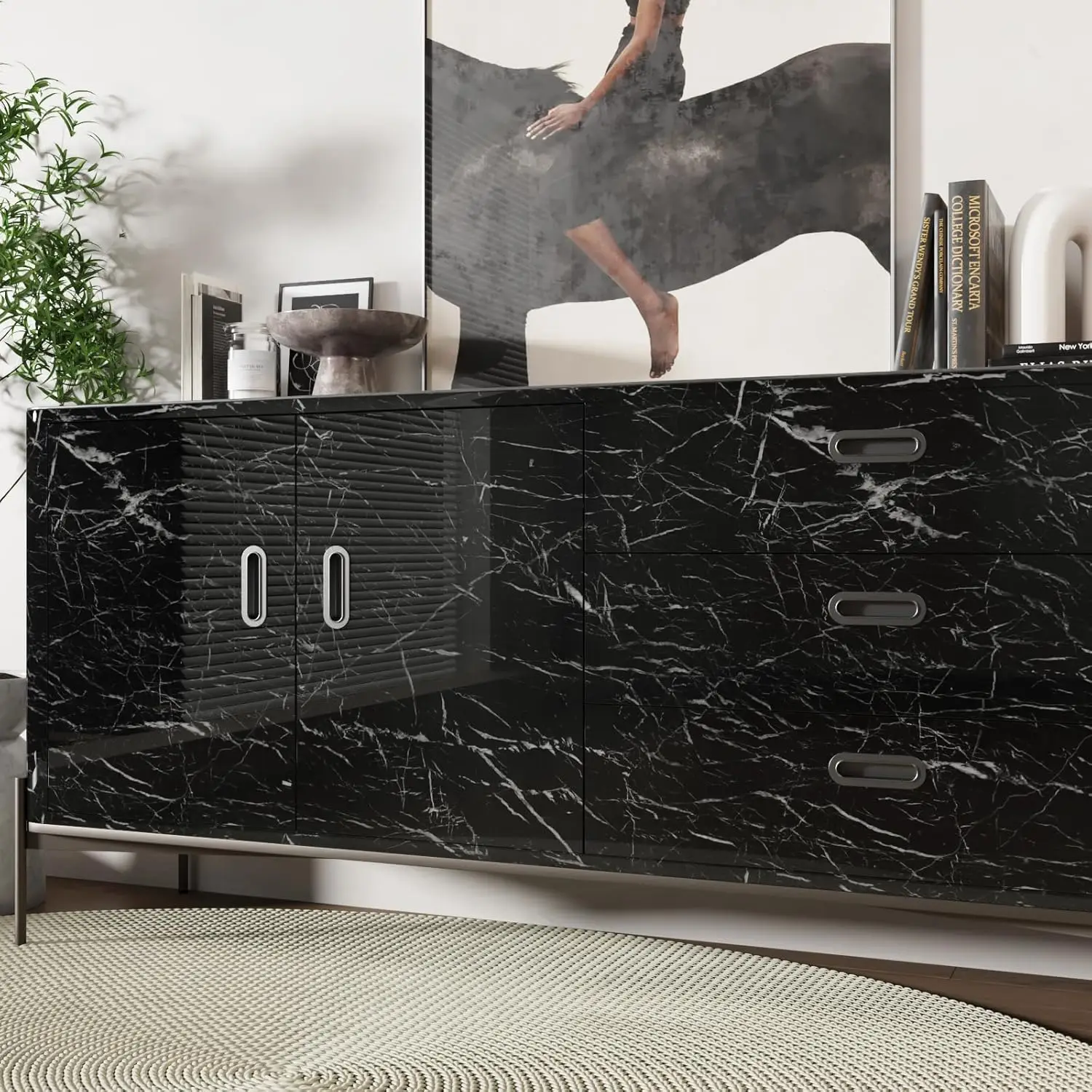 Marble Self-Adhesive Film - Water/Oil Resistant PVC Wallpaper for Kitchen Backsplash & Countertops - Peel & Stick