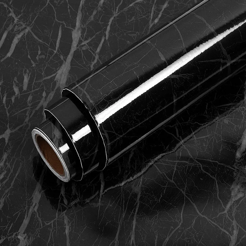 Marble Self-Adhesive Film - Water/Oil Resistant PVC Wallpaper for Kitchen Backsplash & Countertops - Peel & Stick