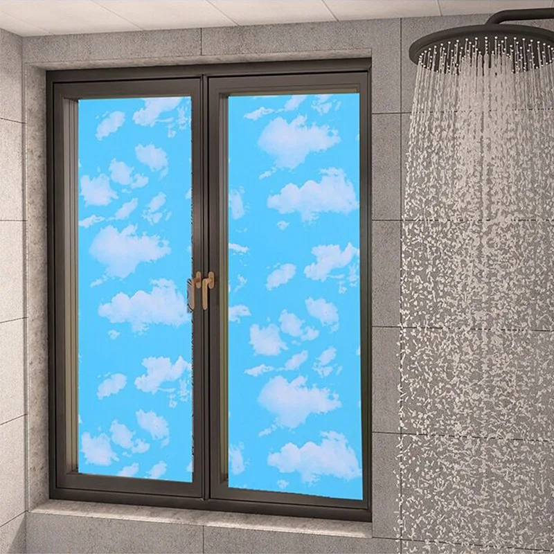Blue Sky White Clouds Self-adhesive Wallpaper Moisture-proof Bedroom University Dormitory Children's Room PVC Sticker Wallpaper