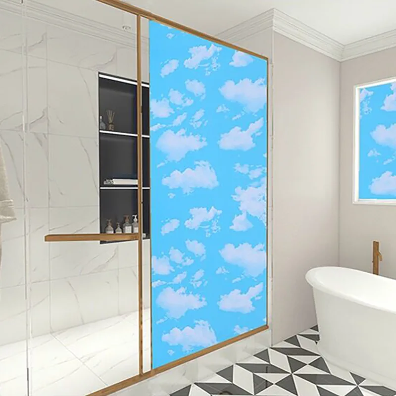 Blue Sky White Clouds Self-adhesive Wallpaper Moisture-proof Bedroom University Dormitory Children's Room PVC Sticker Wallpaper