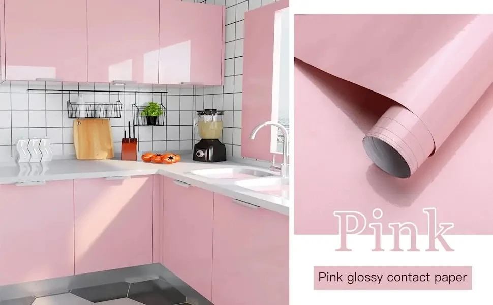 Glossy White Stickers Vinyl Self Adhesive Waterproof Oil Proof Sticker Kitchen Counter Panels Furniture Renovation Wallpaper