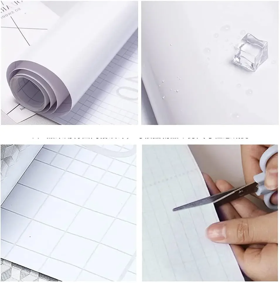 Glossy White Stickers Vinyl Self Adhesive Waterproof Oil Proof Sticker Kitchen Counter Panels Furniture Renovation Wallpaper