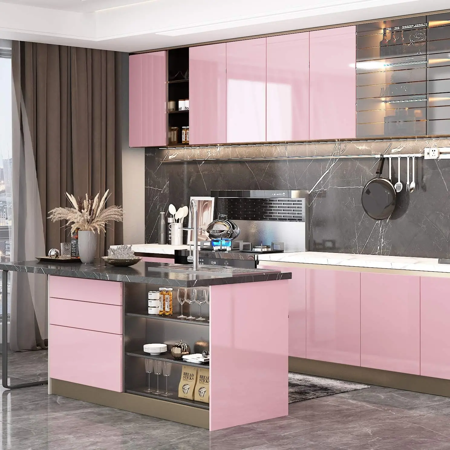 Glossy White Stickers Vinyl Self Adhesive Waterproof Oil Proof Sticker Kitchen Counter Panels Furniture Renovation Wallpaper
