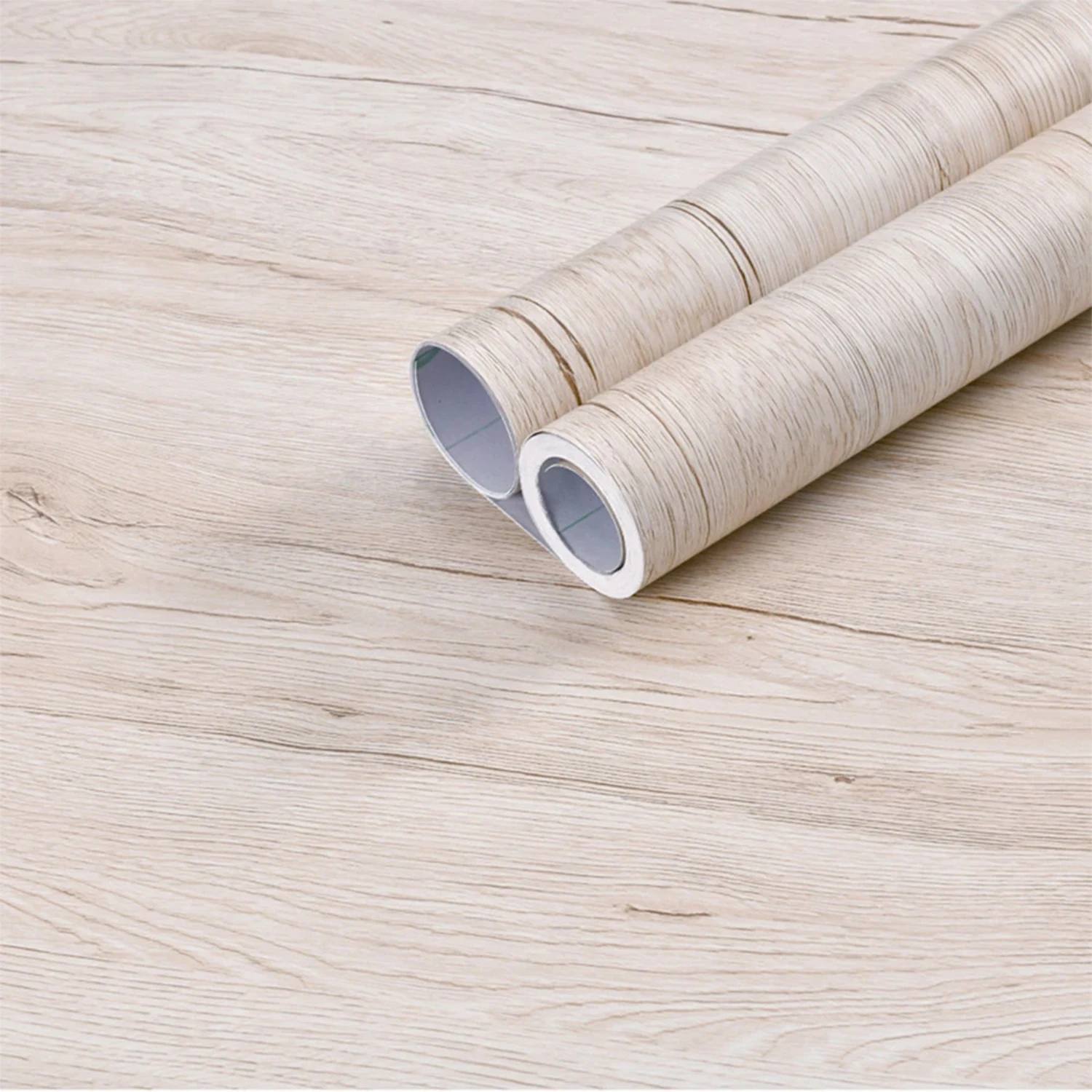Adhesive Wallpaper Roll with 5 Meters Waterproof Wood Grain Sticker Wardrobe Cabinet Desktop Door Furniture Renovation Stickers