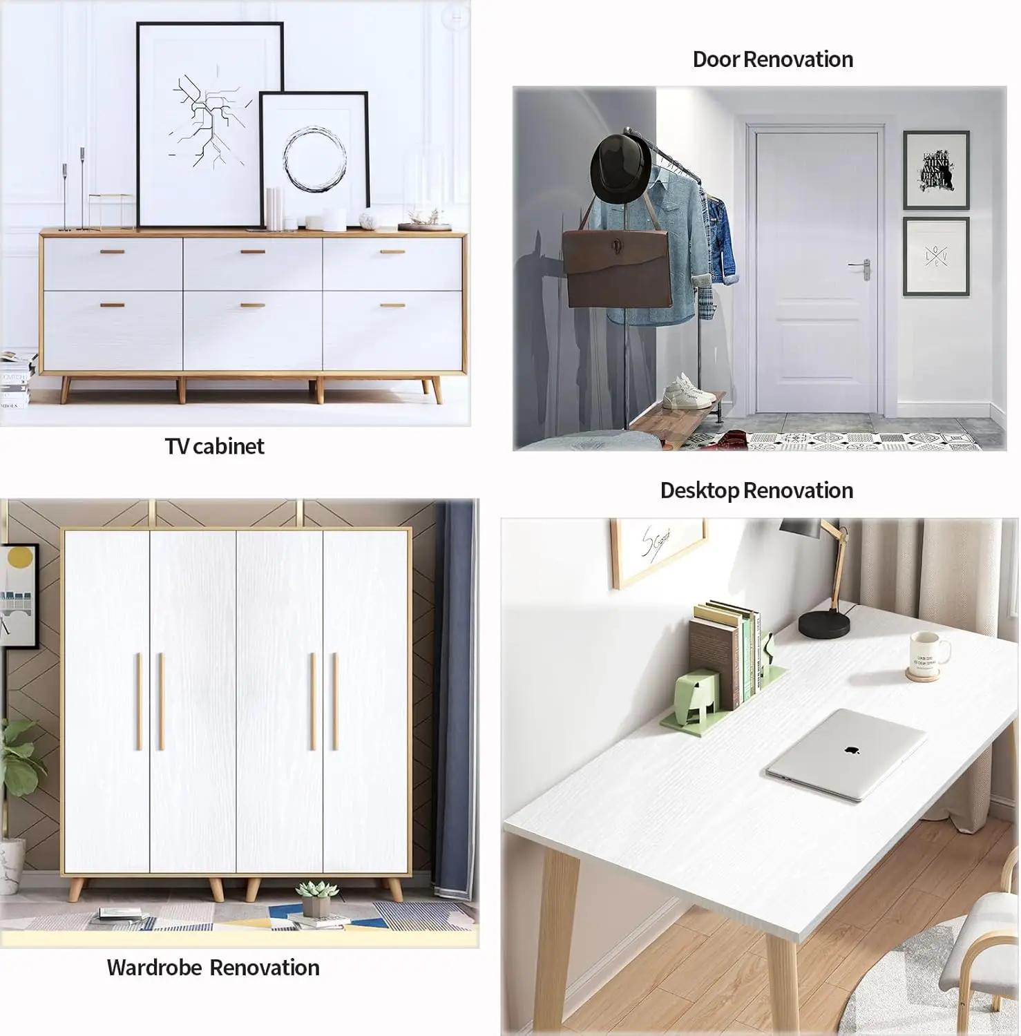 Adhesive Wallpaper Roll with 5 Meters Waterproof Wood Grain Sticker Wardrobe Cabinet Desktop Door Furniture Renovation Stickers