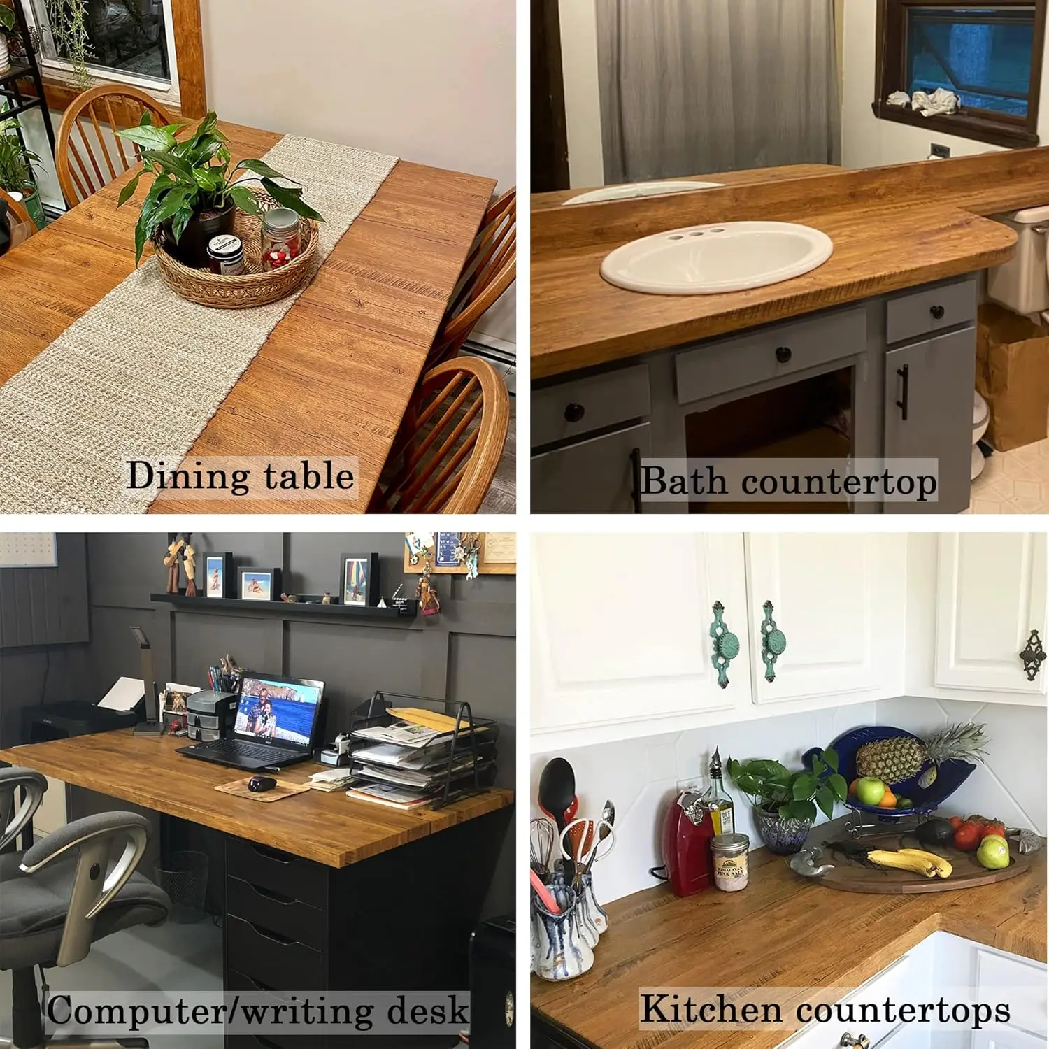 Adhesive Wallpaper Roll with 5 Meters Waterproof Wood Grain Sticker Wardrobe Cabinet Desktop Door Furniture Renovation Stickers