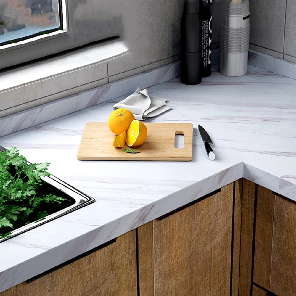 Marble Self Adhesive Wallpaper Waterproof Oil Proof Peel Stick Sticker for Kitchen Countertop Cabinet Furniture Wall Home Renova