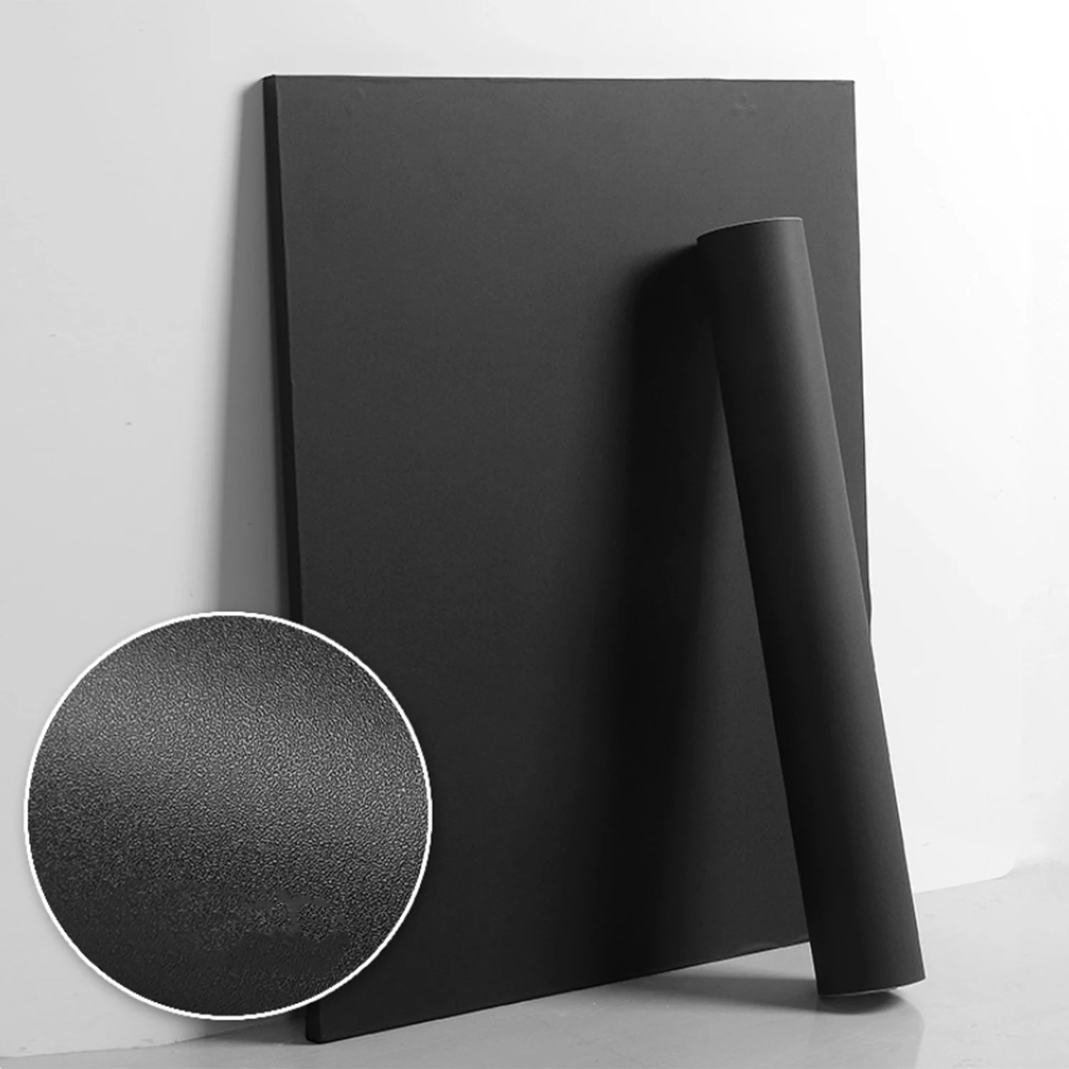 60cmPeel and Stick Vinyl Wallpaper Matte Black Gray White Removable Thick Contact Paper for Walls Kitchens Countertops Cabinets