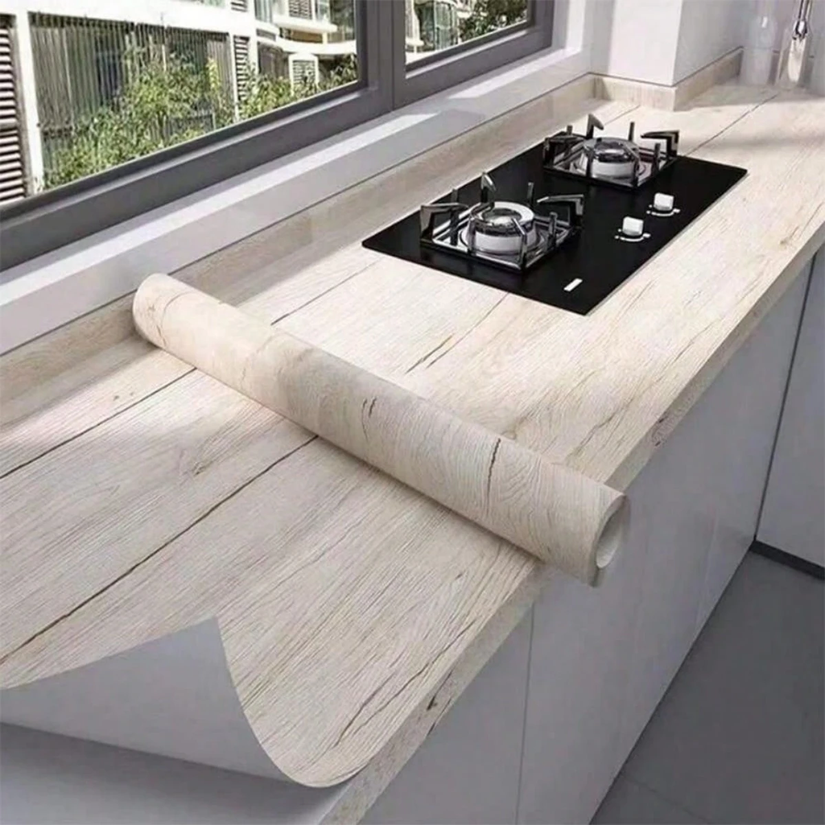 55cm PVC Waterproof Self Adhesive Wallpaper Roll Wood Grain Vinyl Decorative Film for Home Furniture Cabinets Wall Stickers