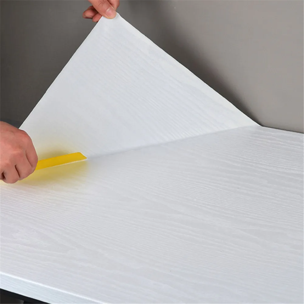 55cm PVC Waterproof Self Adhesive Wallpaper Roll Wood Grain Vinyl Decorative Film for Home Furniture Cabinets Wall Stickers