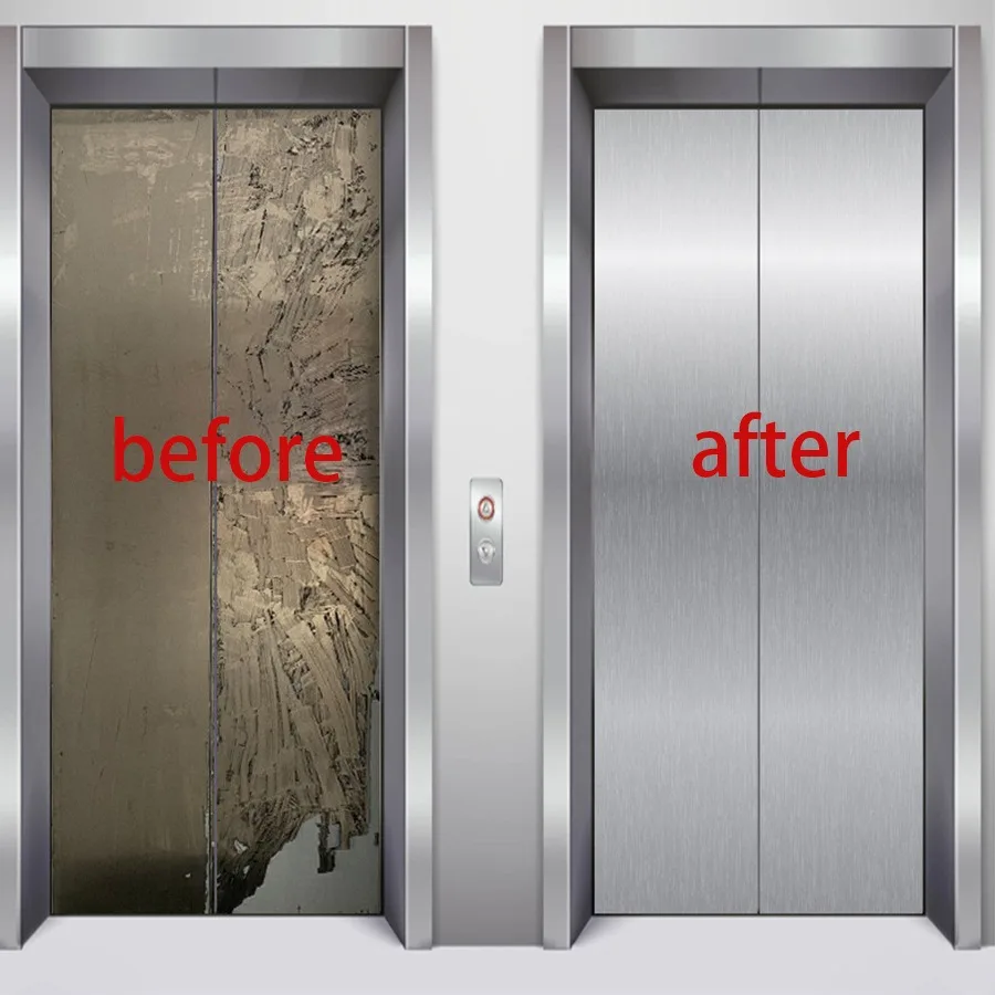 40cm PVC Waterproof Vinyl Wallpaper Stainless Brushed Silver Removable Film for Kitchen Elevator House Appliance Oil-Proof Decor