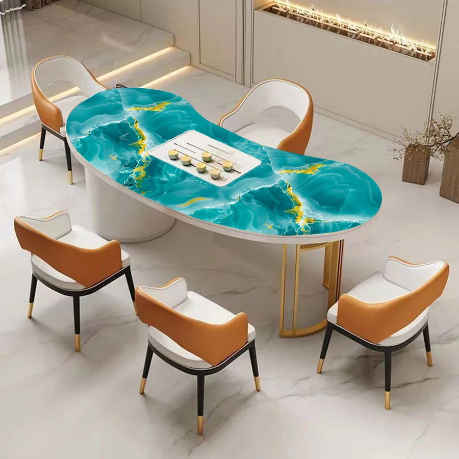 Blue Kitchen Sticker Household Marble Self-adhesive Wallpaper Waterproof and Oil Resistant PVC Wall Sticker Self-adhesive