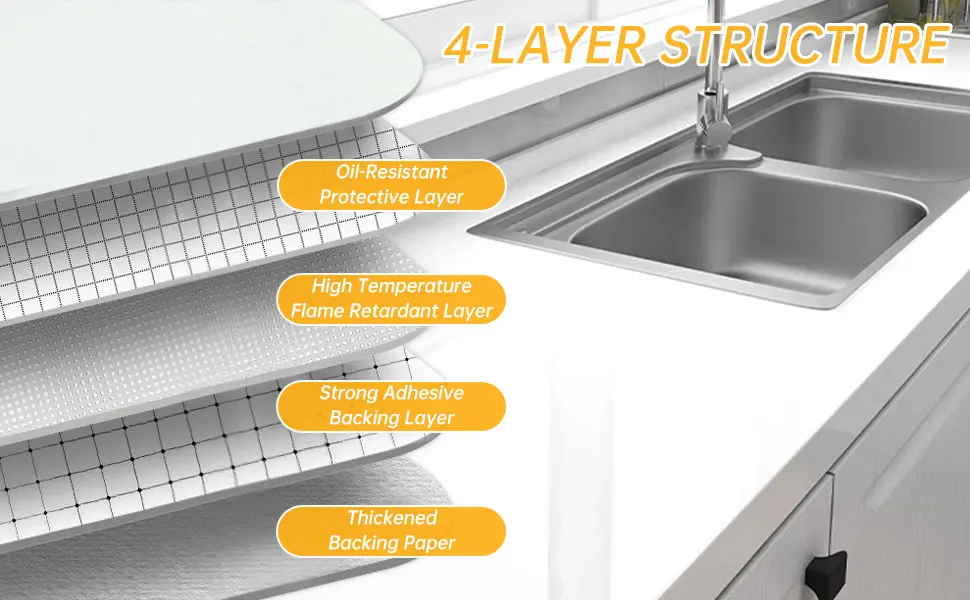 Marble PVC Wallpaper Waterproof Oilproof Resistant Self Adhesive Wall Stickers DIY Renovation Kitchen Countertop Cabinet Decor