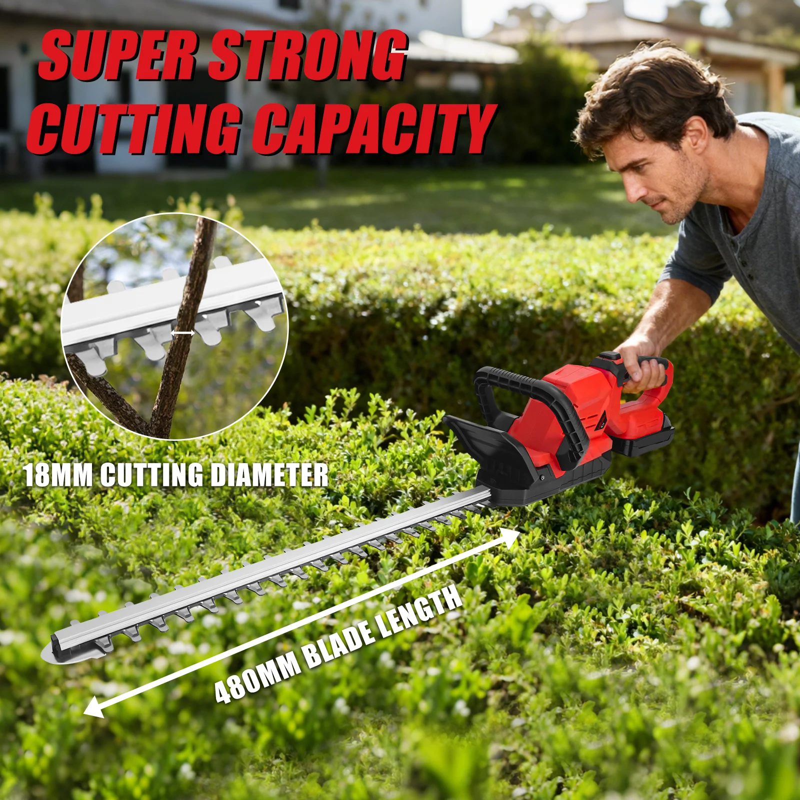 3000RPM Brushless Electric Hedge Trimmer Handheld Lawn Mower Cordless Garden Shrub Pruning Tools For Milwaukee 18V Battery Pin