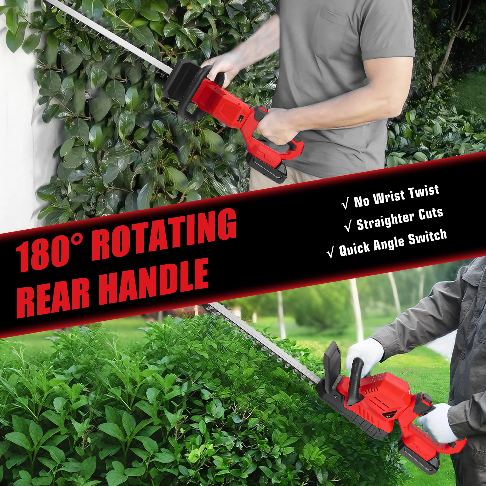3000RPM Brushless Electric Hedge Trimmer Handheld Lawn Mower Cordless Garden Shrub Pruning Tools For Milwaukee 18V Battery Pin