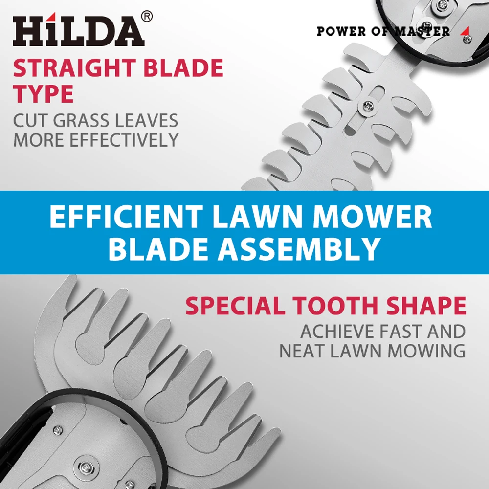HILDA 2 IN1 Electric Hedge Trimmer Cordless Handheld Weeding Pruning Shear Shrub Mower Garden Tool For Makita 18V Battery