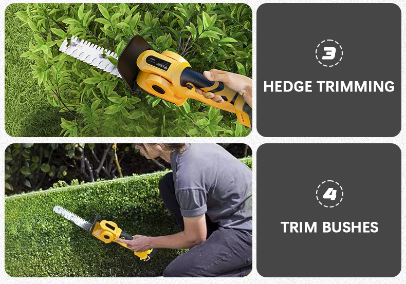 Electric Goddess Brushless For Dewalt 20V Battery Pin 2 in 1 Cordless Grass Shears Garden Hedge Trimmer Rechargeable Power Tool