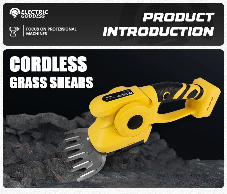 Electric Goddess Brushless For Dewalt 20V Battery Pin 2 in 1 Cordless Grass Shears Garden Hedge Trimmer Rechargeable Power Tool