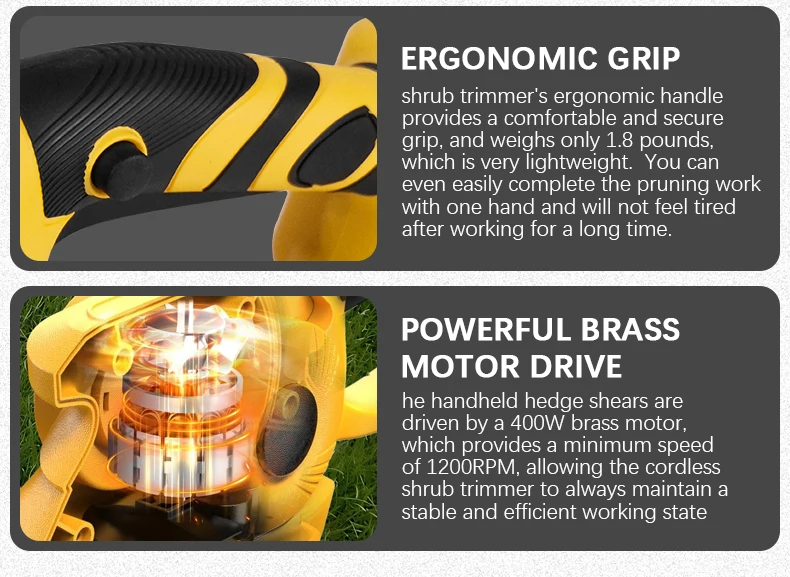 Electric Goddess Brushless For Dewalt 20V Battery Pin 2 in 1 Cordless Grass Shears Garden Hedge Trimmer Rechargeable Power Tool