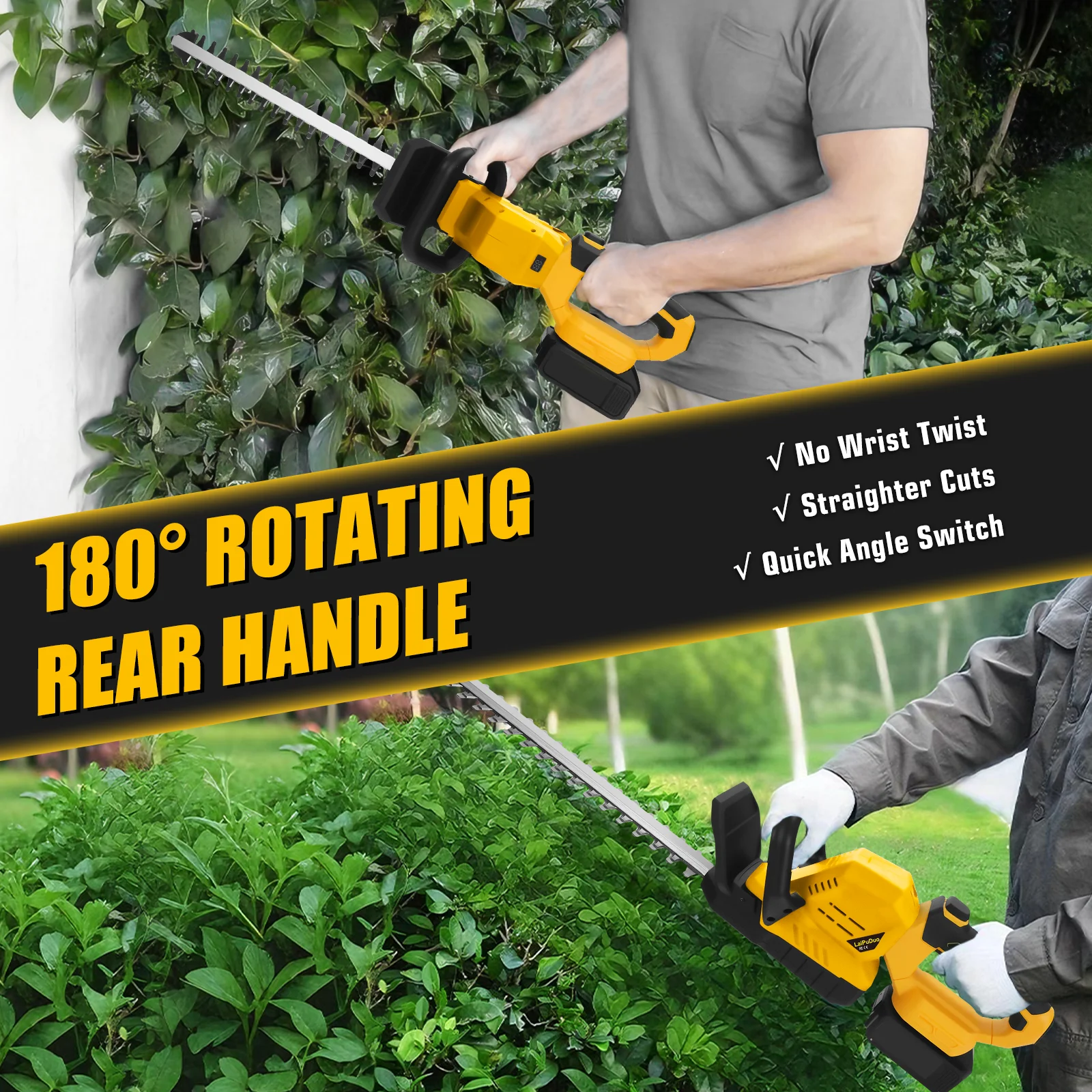 Brushless Electric Hedge Trimmer 3000RPM Cordless Portable Bush Trimmer Lawn Mower Garden Yard Tools For Dewalt 20V Battery Pin