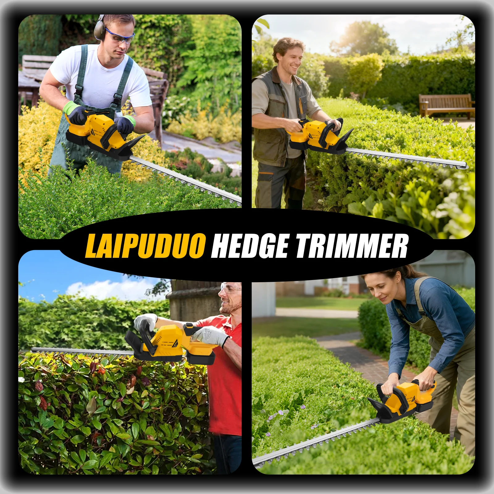 Brushless Electric Hedge Trimmer 3000RPM Cordless Portable Bush Trimmer Lawn Mower Garden Yard Tools For Dewalt 20V Battery Pin
