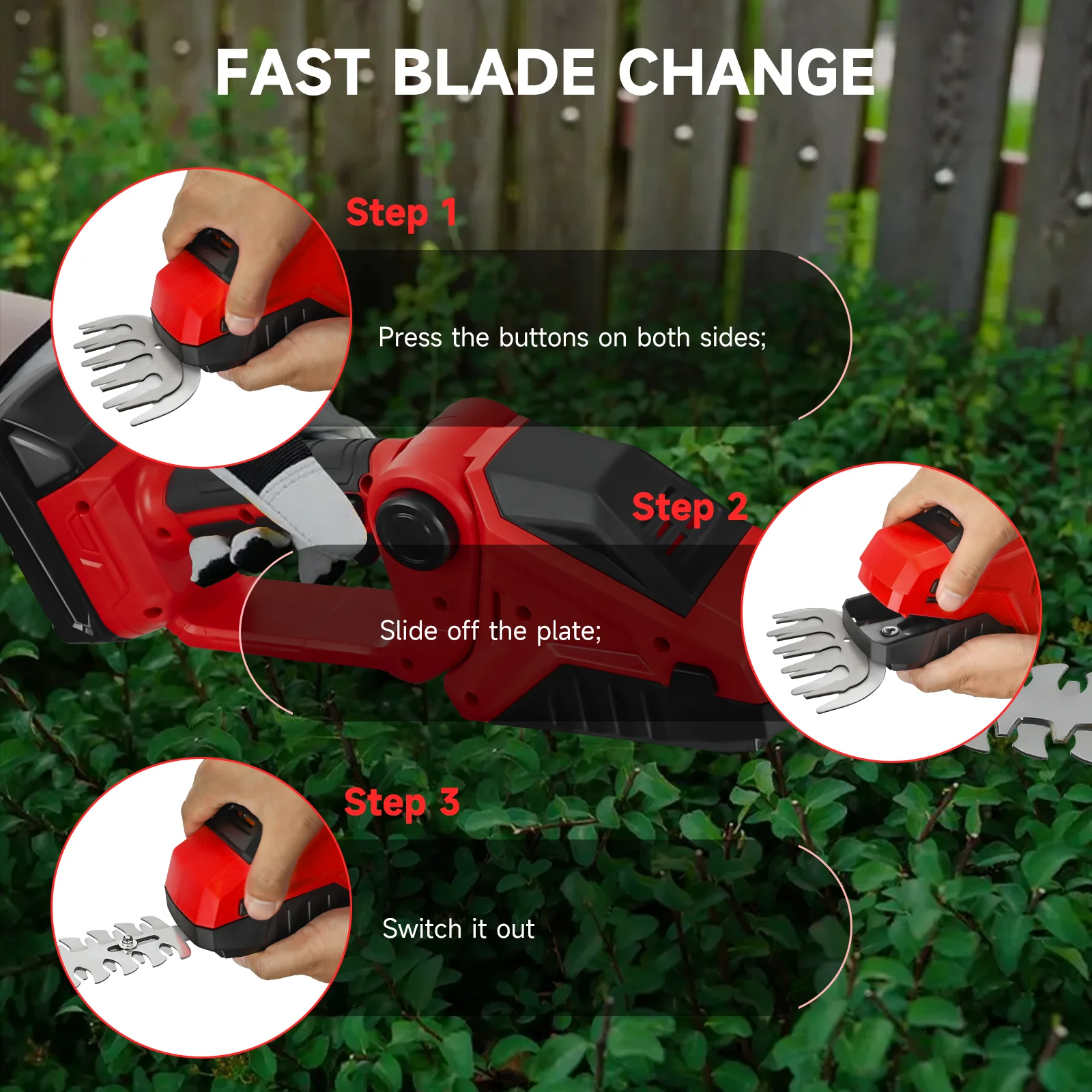Cordless Hedge Trimmer for Milwaukee 18V Battery 2 in 1 Handheld Electric Hedge Trimmer Grass Shears Garden Tool (No Battery)