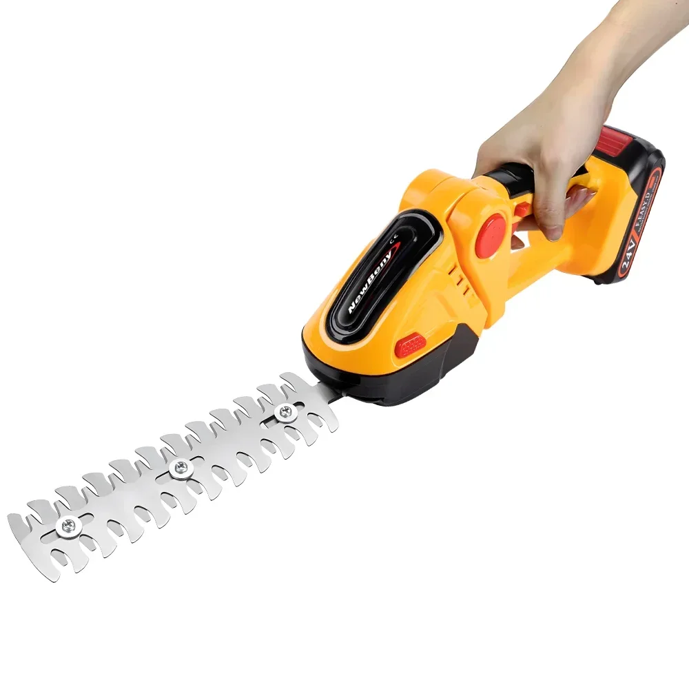 2 IN 1 Cordless Electric Hedge Trimmer 20000RPM Rechargeable Handheld Household Shrub Weeding Pruning Mower Garden Tools