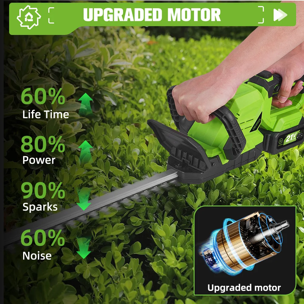 ONEGREEN 2000W Cordless Electric Hedge Trimmer 25000RPM Multifunctional Lawn Garden Pruning Power Tools For Makita Battery Pin