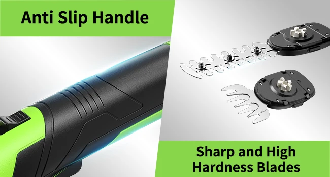 Hippcron 2-in-1 Handheld Electric Hedge Trimmer Small Household Lawn Mower Lightweight Shrub Trimmer Green Garden Bush Trimmer