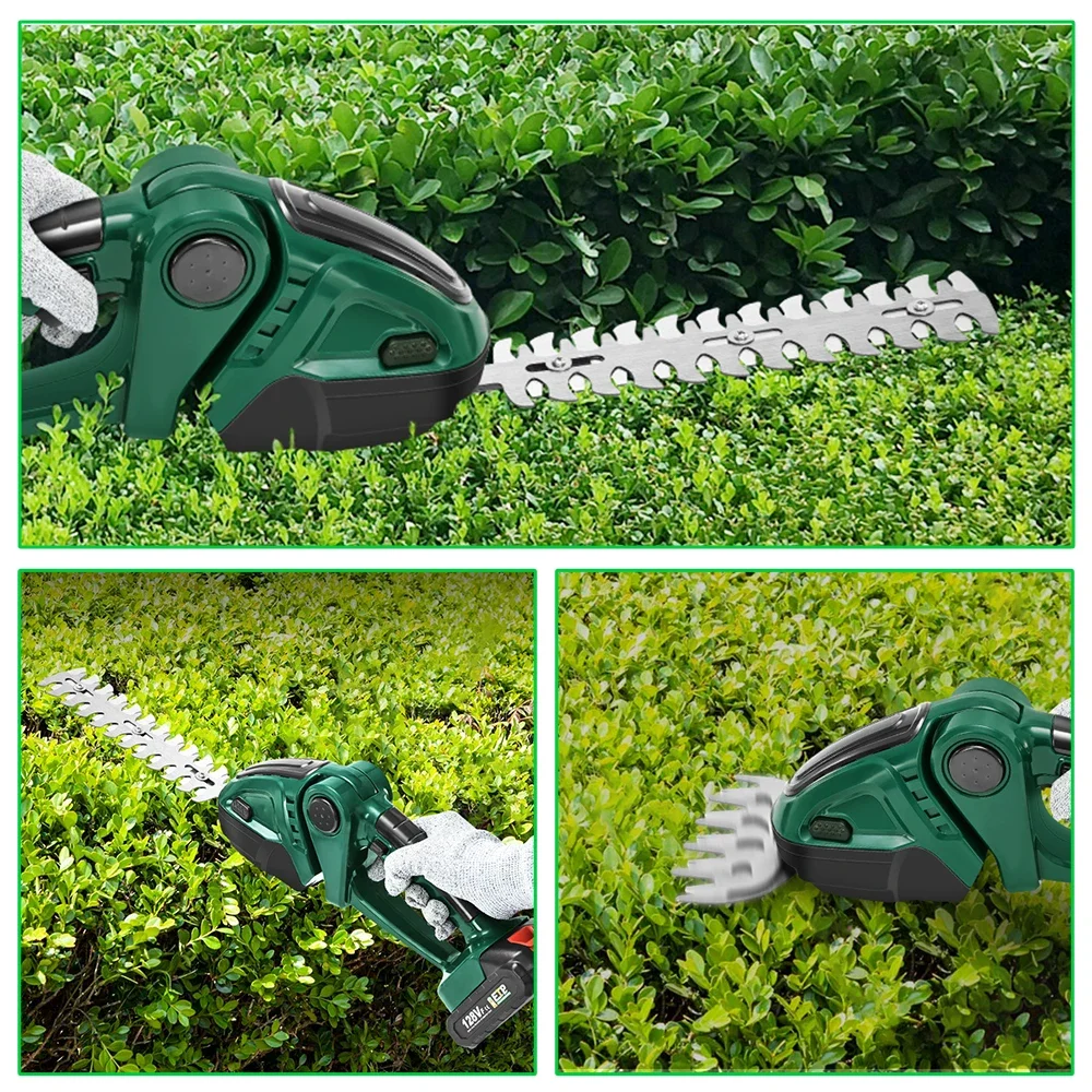 20000RPM 2 IN 1 Cordless Electric Hedge Trimmer Rechargeable Handheld Household Shrub Weeding Pruning Mower Garden Tools