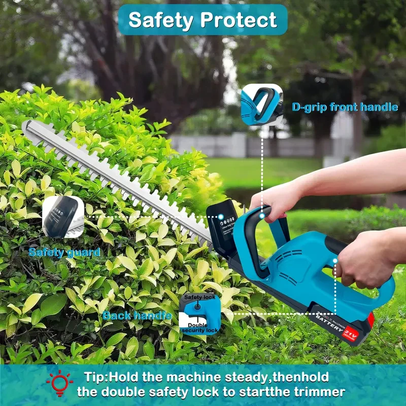 2800W Brushless Electric Hedge Trimmer Cordless Trimmer Pruning Saw Lawn Mower Garden Tools For Makita 18V Battery pins