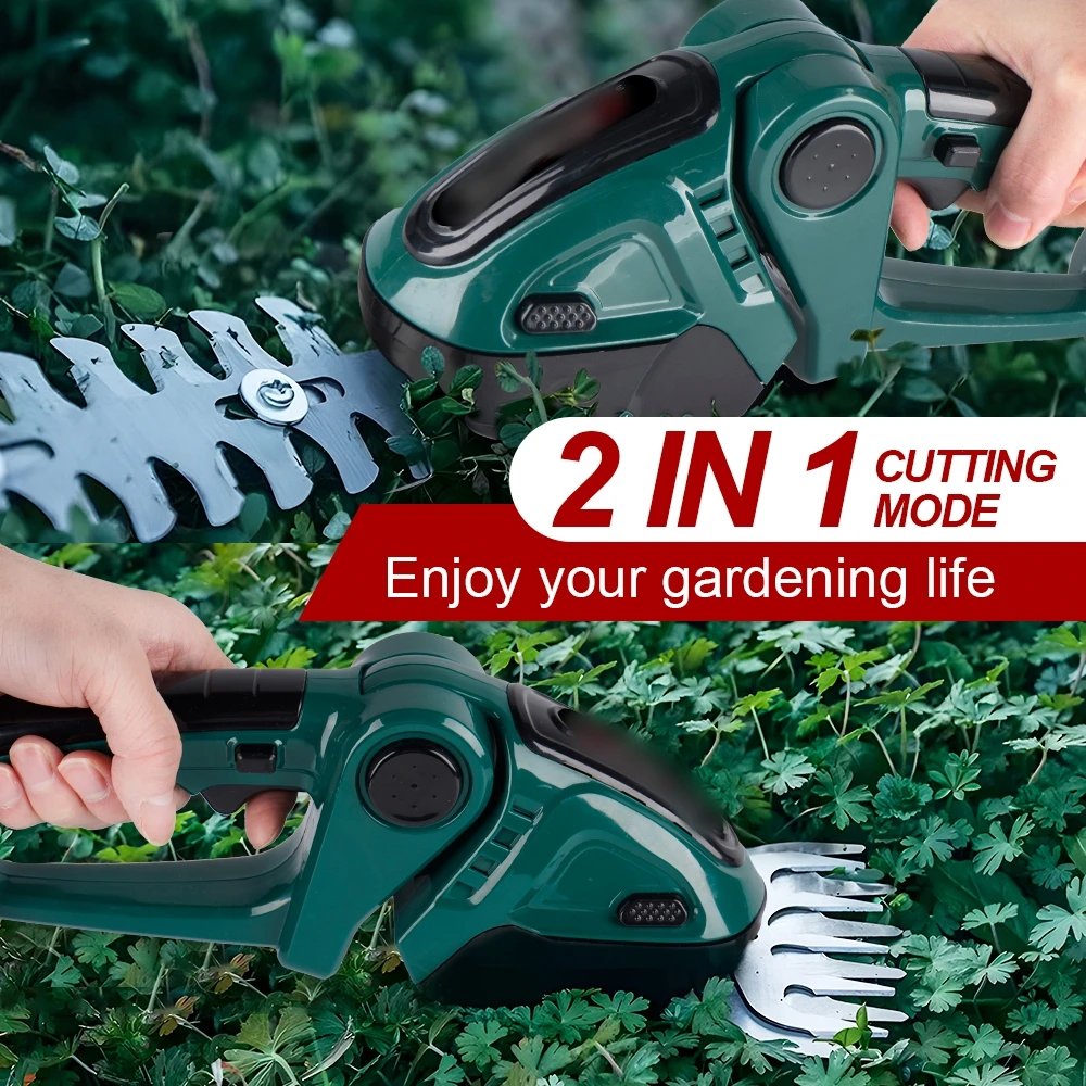 2 in 1 Electric Hedge Trimmer 20000rpm Household Lawn Mower Garden Bush Scissors Grass Scissors Power Tool for Makita Battery