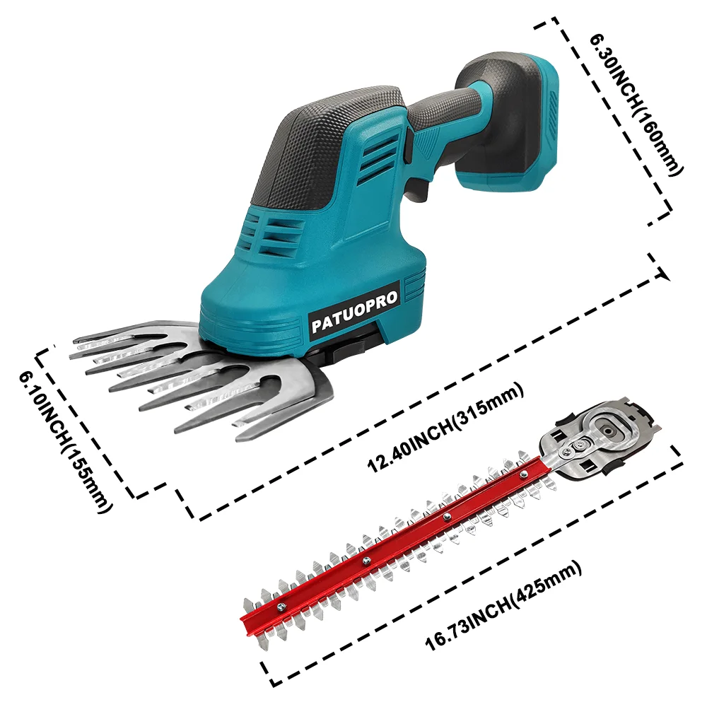 2 IN 1 Cordless Electric Hedge Trimmer Rechargeable Handheld Grass Cutter Hedge Trimmer For Makita 18V Battery(No Battery)