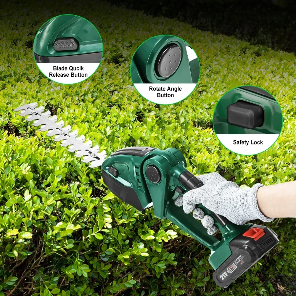 20000 RPM 2 IN 1 Electric Hedge Trimmer Cordless Portable High Power Lawn Mower Pruner Weeding Garden Tool For Makita 18VBattery