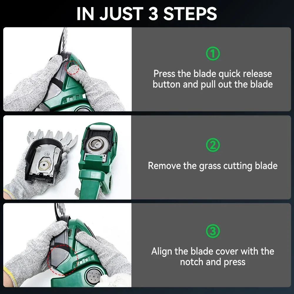 20000 RPM 2 IN 1 Electric Hedge Trimmer Cordless Portable High Power Lawn Mower Pruner Weeding Garden Tool For Makita 18VBattery