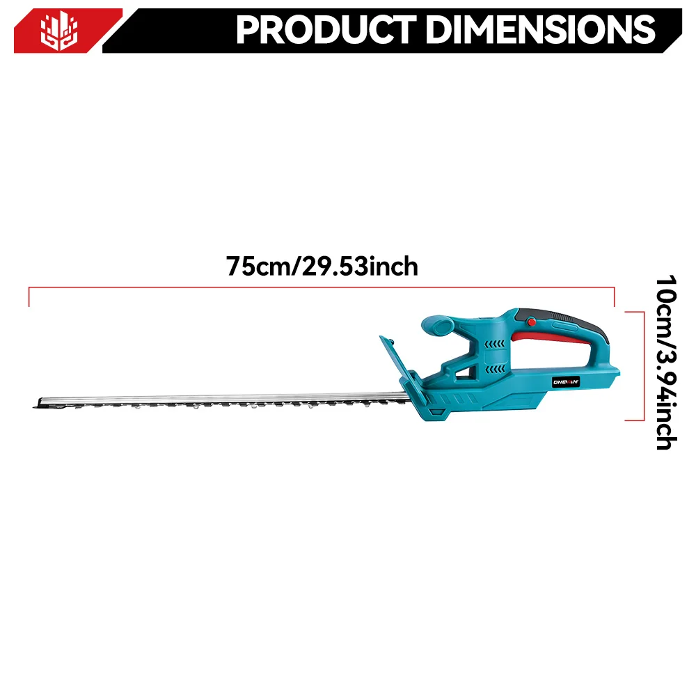 ONEVAN 3000W 6Inch Electric Hedge Trimmer Handheld Cordless Pruning Trimming Garden Lawn Mower Power Tool For Makita Battery Pin