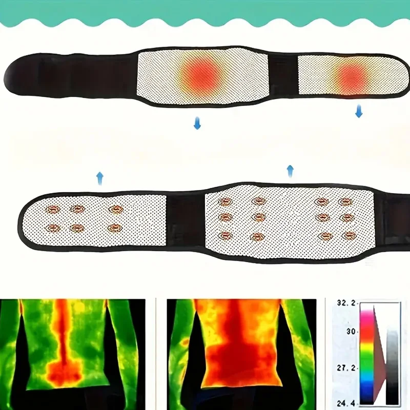 Adjustable Waist Belt Brace Self Heating Magnetic Back Waist Support Belt Lumbar Brace Massage Band