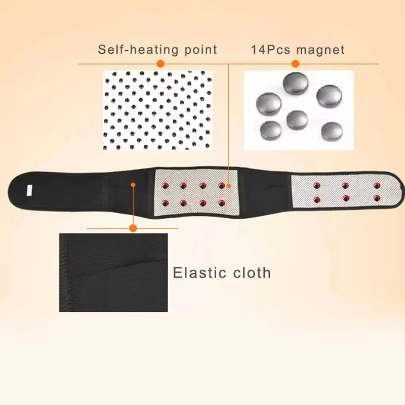 Adjustable Waist Belt Brace Self Heating Magnetic Back Waist Support Belt Lumbar Brace Massage Band