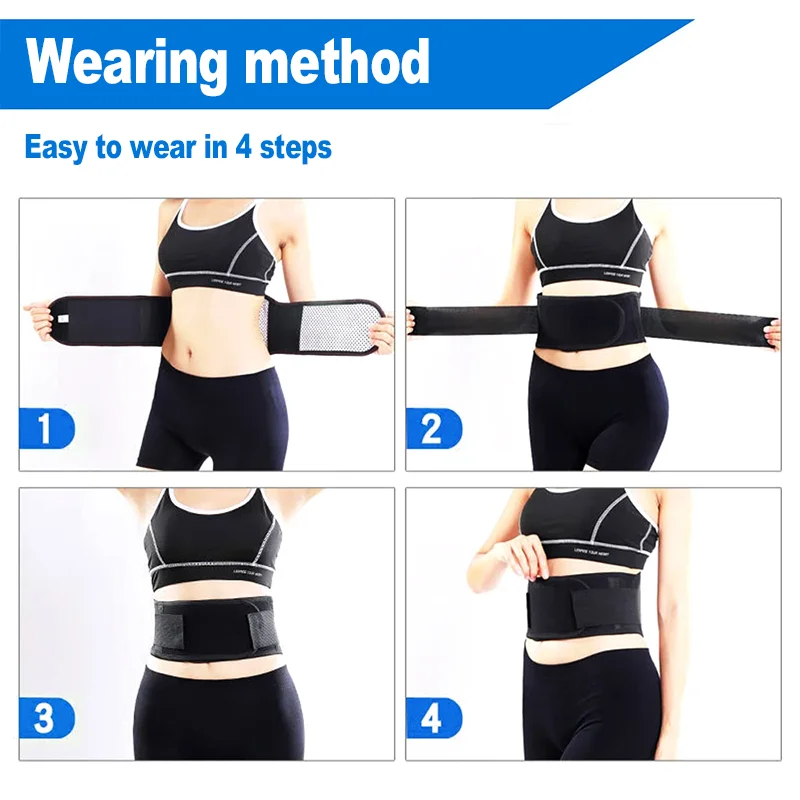 Adjustable Waist Belt Brace Self Heating Magnetic Back Waist Support Belt Lumbar Brace Massage Band