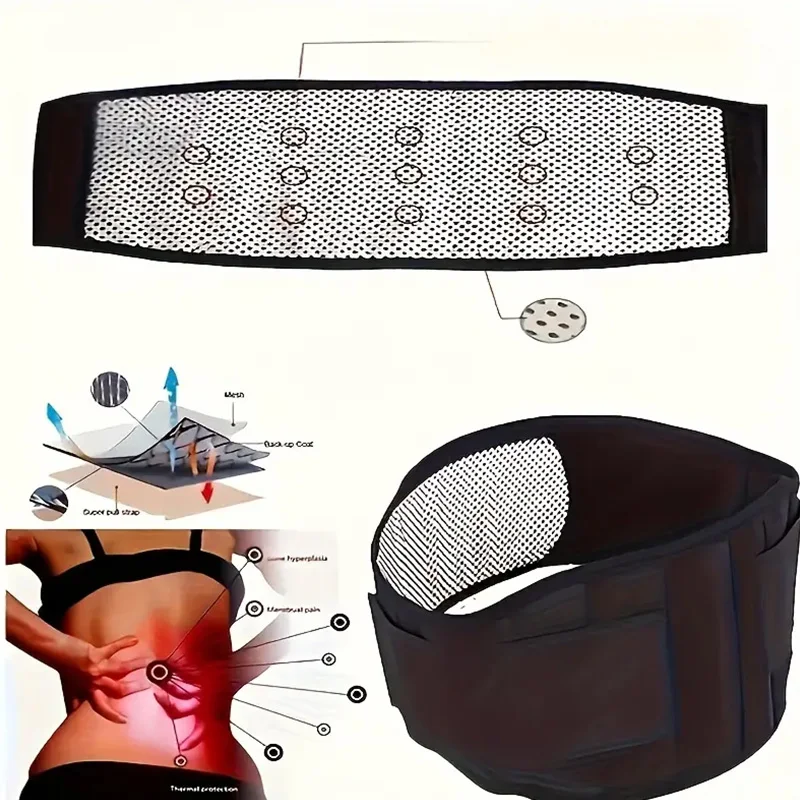 Adjustable Waist Belt Brace Self Heating Magnetic Back Waist Support Belt Lumbar Brace Massage Band